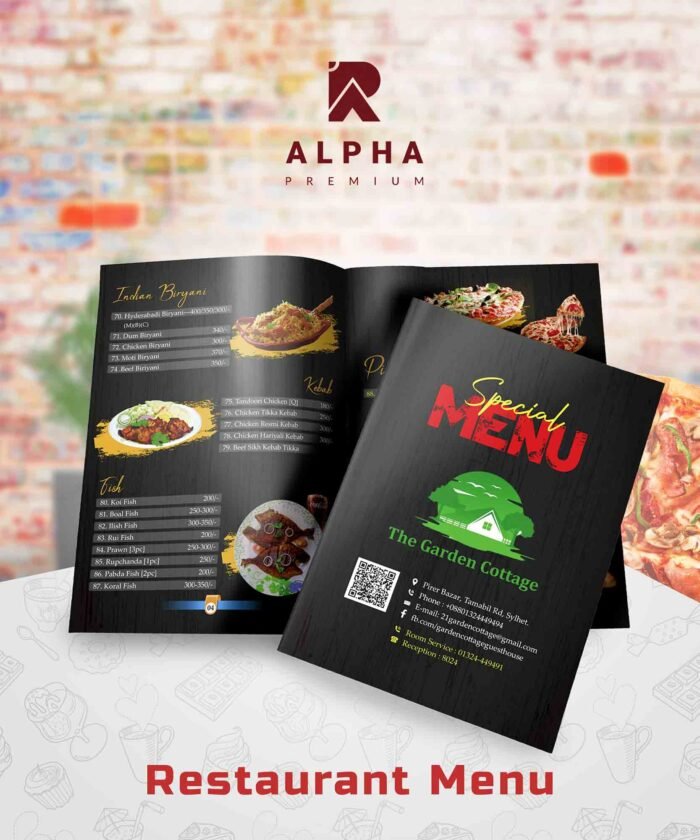 Restaurant Menu B108 (6 Pcs) - Image 1